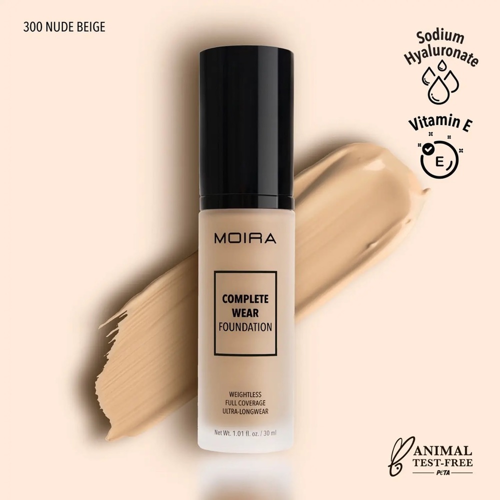 Moira Cosmetics Complete Wear Foundation 300 - Nude Beige